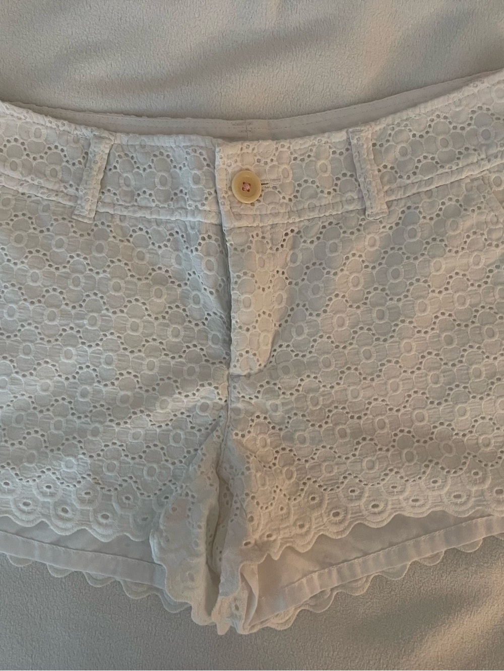 Lilly Pulitzer White Eyelet High-Rise Shorts